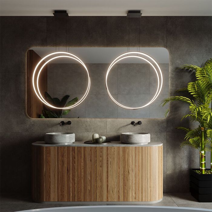 Suspension en aluminium noire, Ringo, 50W, 3000K LED
