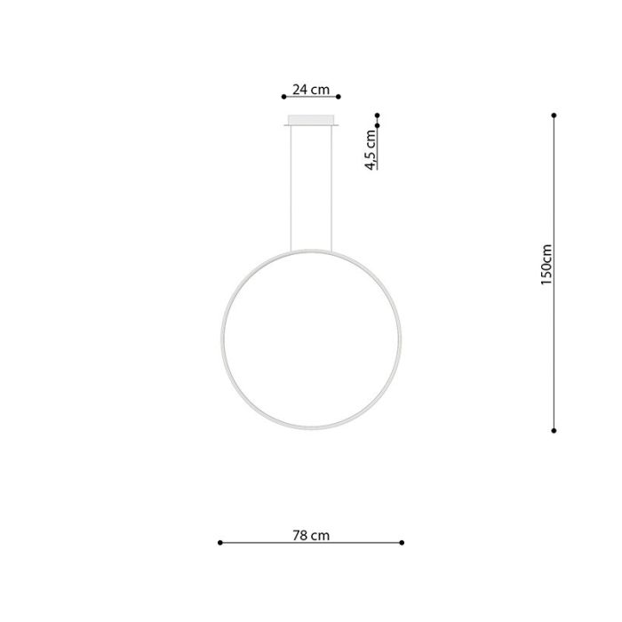 Suspension en aluminium noire, Ringo, 50W, 3000K LED