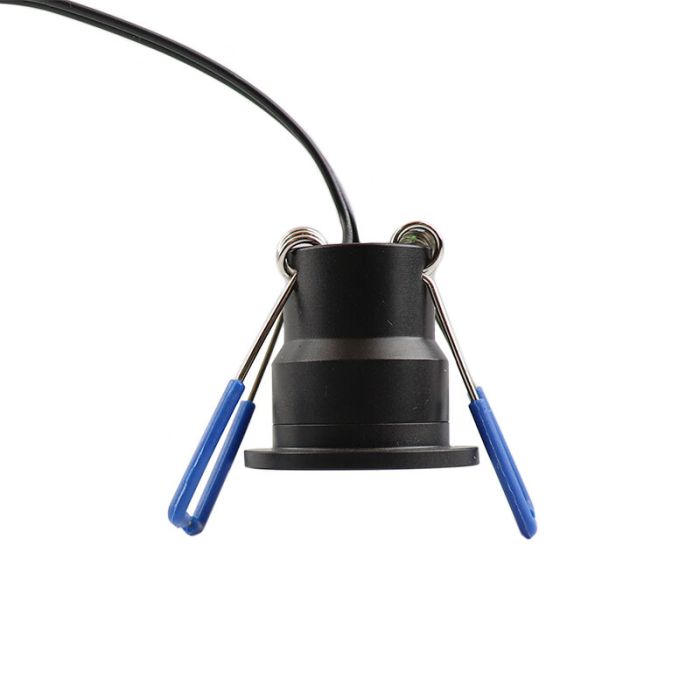 2 spots encastrés veranda noir Dico, IP65, avec kit de connexion et télécommande