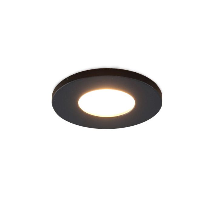 6 spots encastrés veranda noir Dico, IP65, avec kit de connexion et télécommande