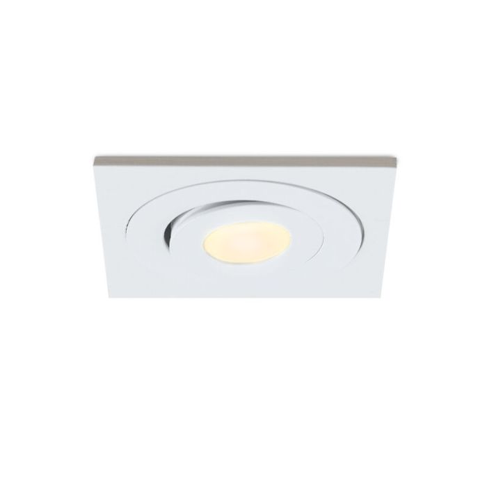 Rona spot encastré veranda carré orientable, IP44, gradable, blanc