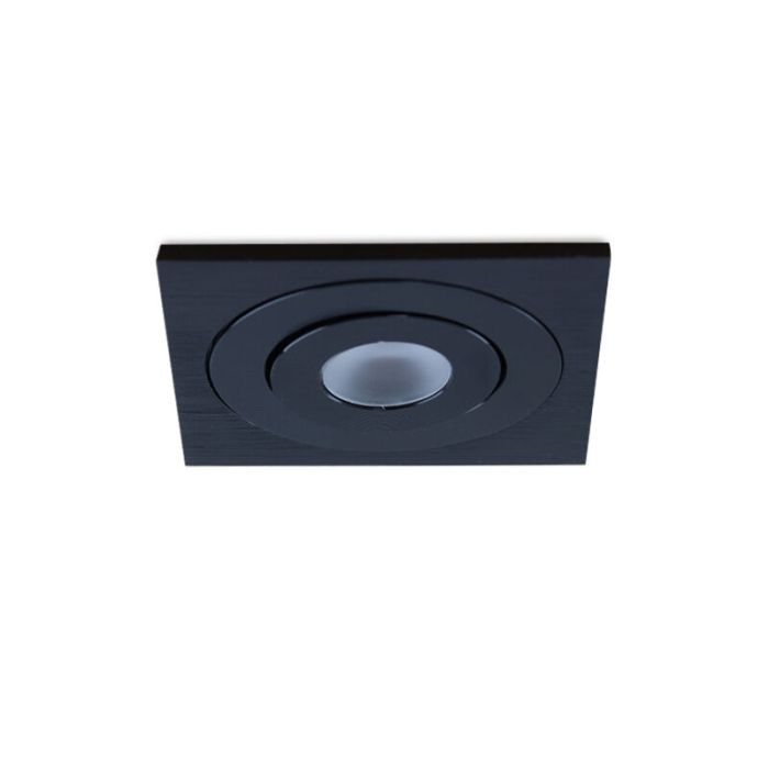 4 spots veranda orientable Rona carré, IP44, avec kit de connexion et télécommande, noir