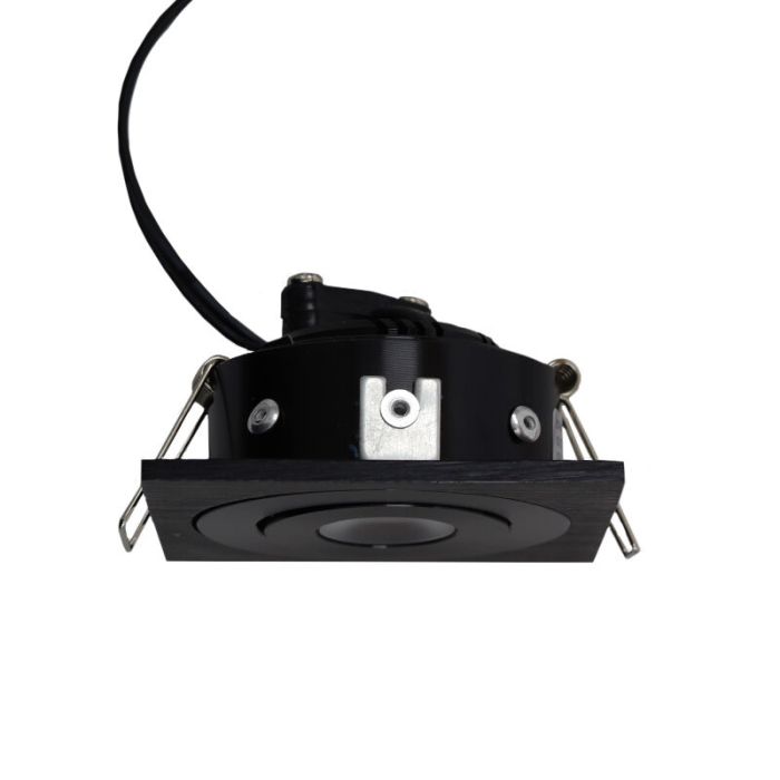 4 spots veranda orientable Rona carré, IP44, avec kit de connexion et télécommande, noir