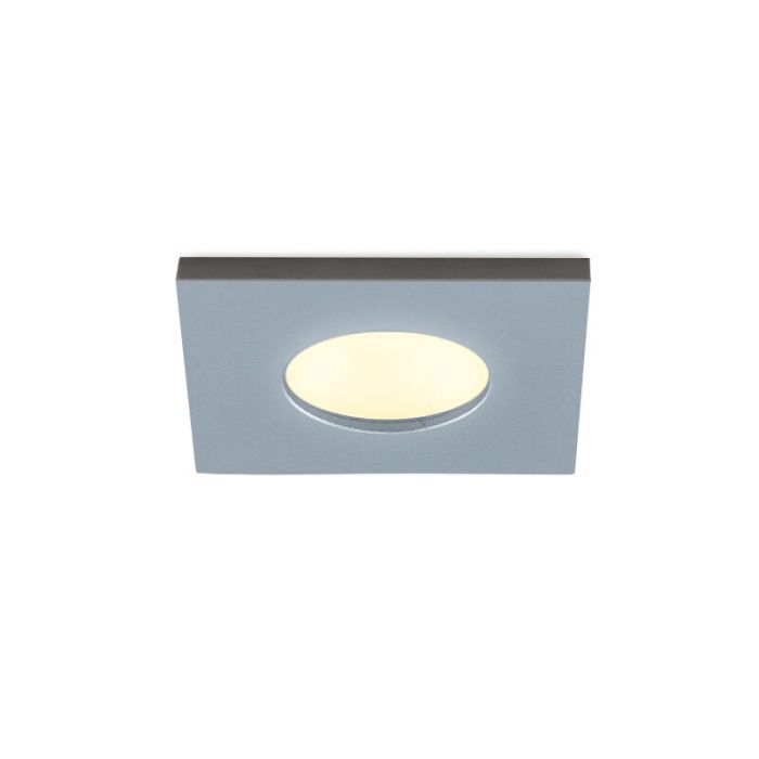 7 spots encastrés veranda carrés chromé Dico, IP65, avec kit de connexion et télécommande