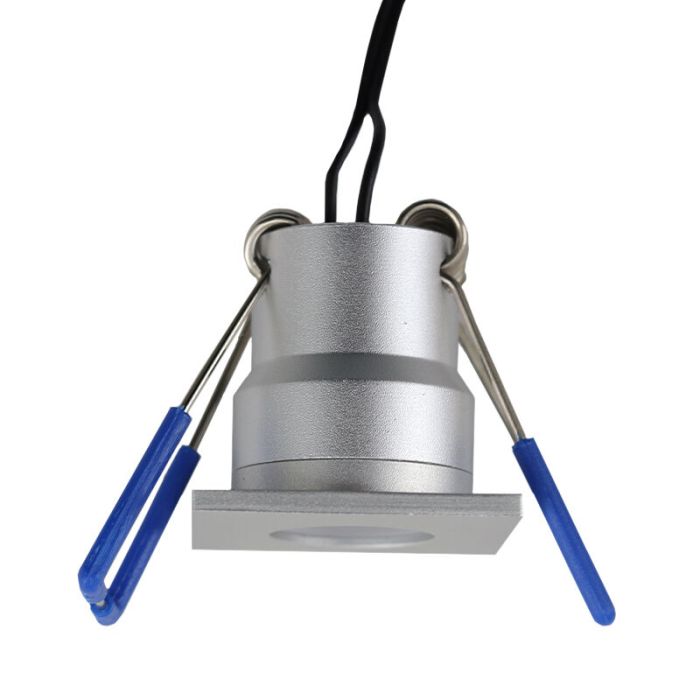 7 spots encastrés veranda carrés chromé Dico, IP65, avec kit de connexion et télécommande