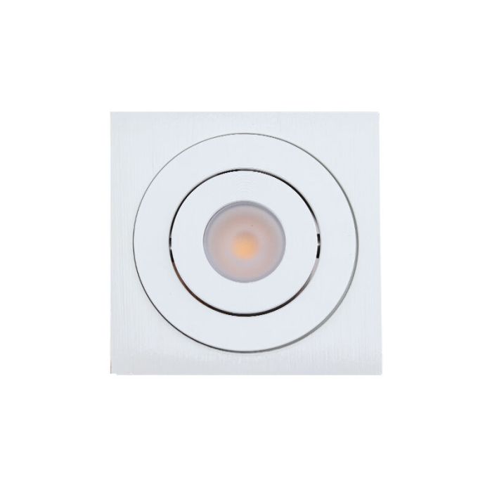 8 spots veranda orientable Rona carré, IP44, avec kit de connexion et télécommande, blanc