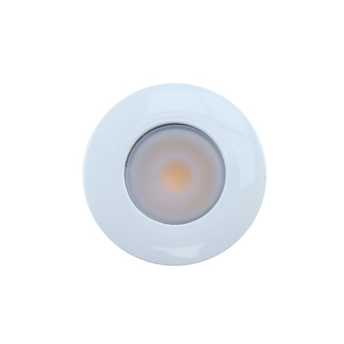 7 spots en saillie veranda ronds blancs Vasso, IP44, avec kit de connexion et télécommande