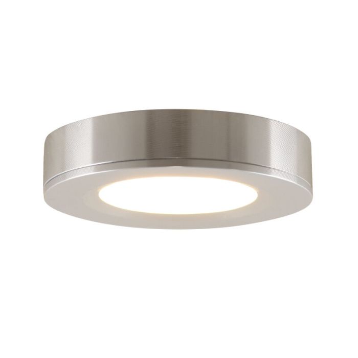 5 lampes rondes sous placard de cuisine, argent, avec kit de connexion et télécommande