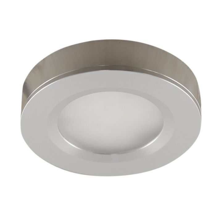 5 lampes rondes sous placard de cuisine, argent, avec kit de connexion et télécommande