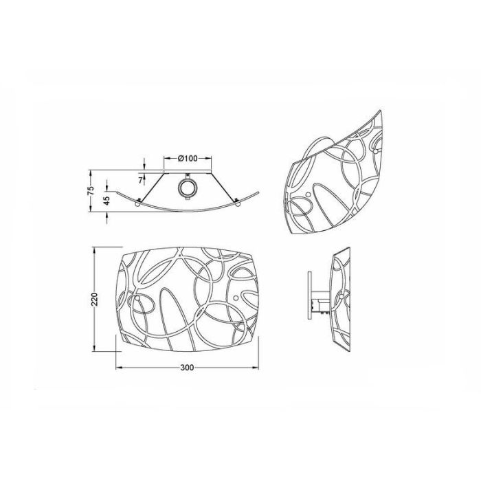 Applique up and down design blanche, Antoine