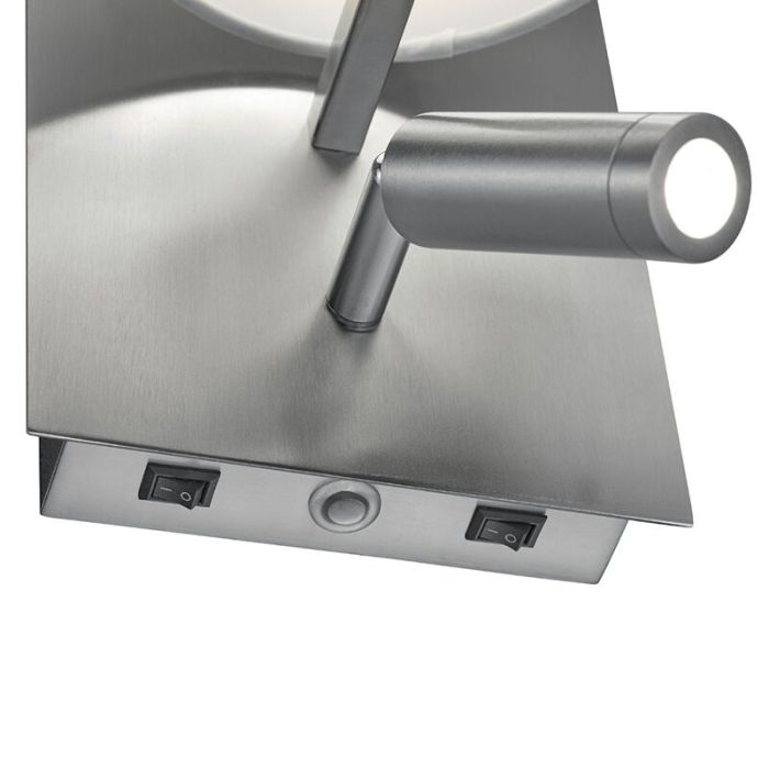 Applique murale design nickel, Soro, 40W, 3000K LED, avec interrupteur