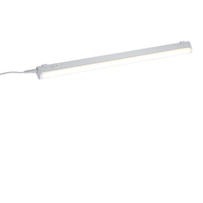 Éclairage sous meuble cuisine en plastique blanc, Irmak, 7W, 3000K LED, avec interrupteur