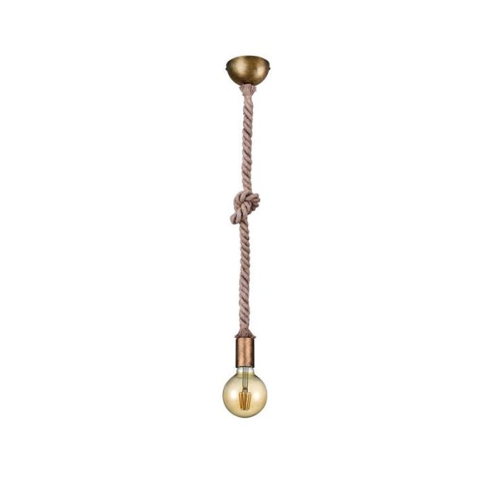 Suspension sans abat-jour rustique bronze, Inca