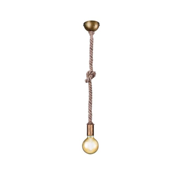 Suspension sans abat-jour rustique bronze, Inca