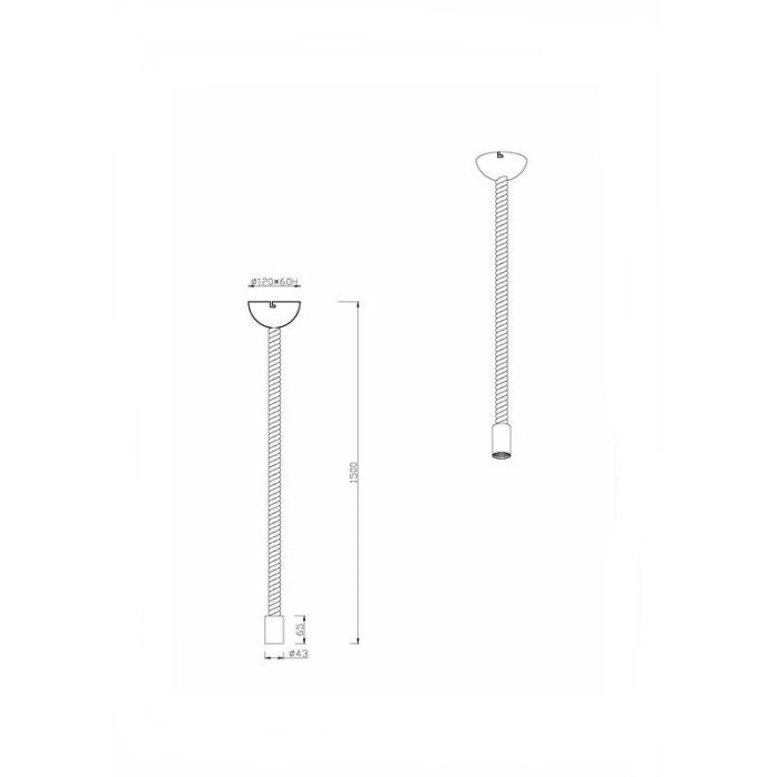 Suspension sans abat-jour rustique bronze, Inca