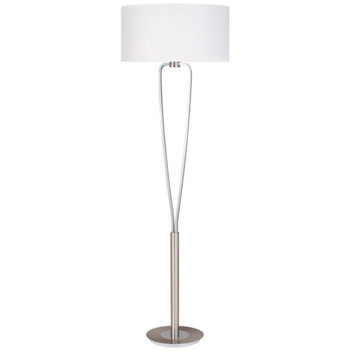 Lampadaire moderne nickel, Lola, avec interrupteur