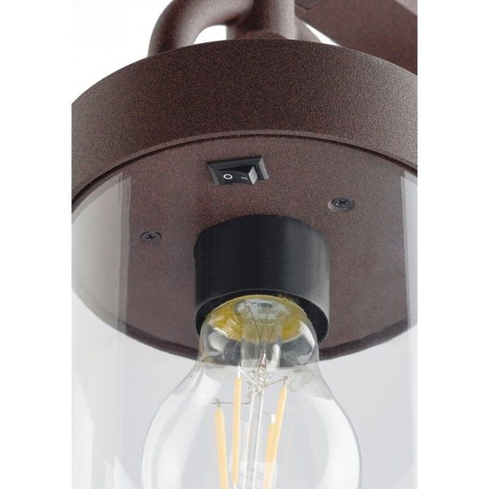 Lampadaire extérieur avec capteur crépusculaire moderne couleur rouille, Sambesi, IP44