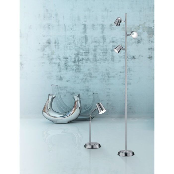 Lampe de table en verre nickel, Laysha, 4,7W, 3000K LED, avec interrupteur