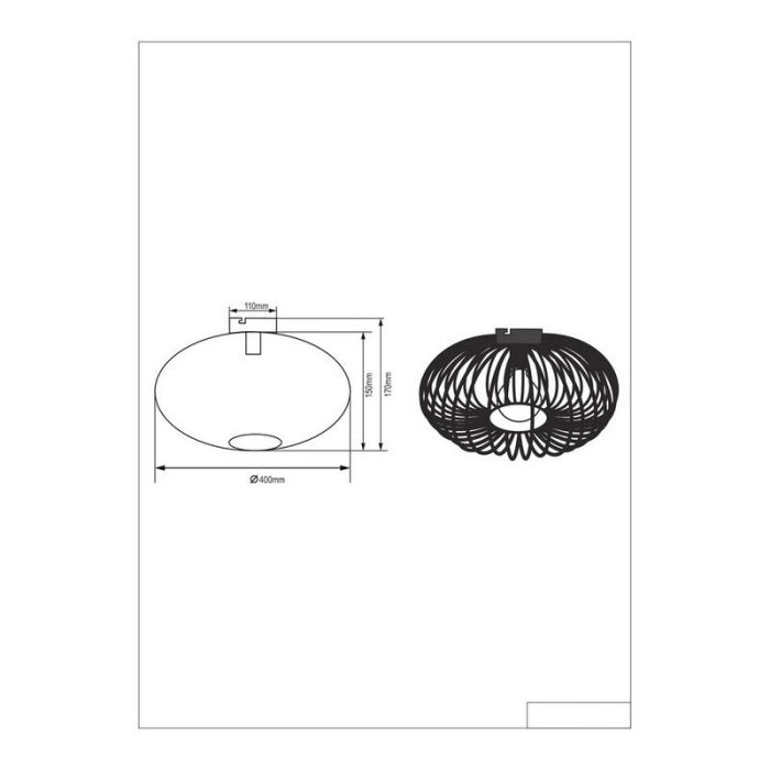 Lampe plafond moderne cuivre, Avni