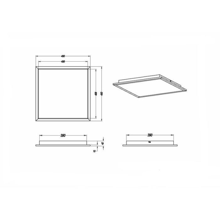 Lampe plafond moderne nickel, Badria, 25W, 3000K LED