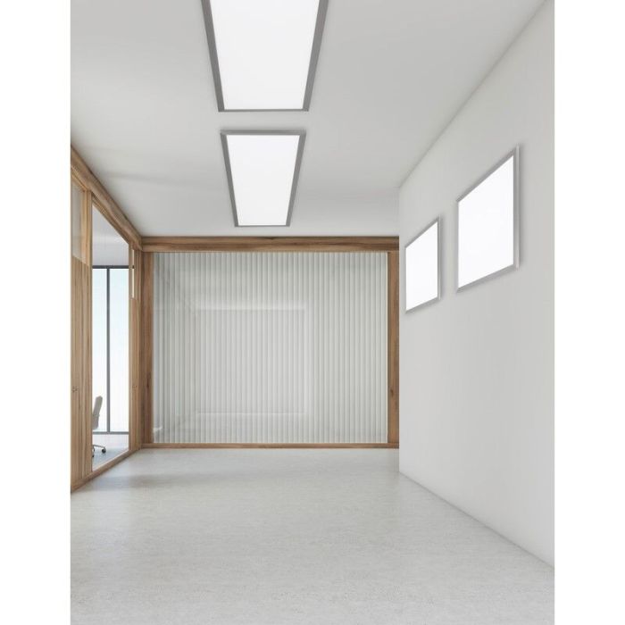 Lampe plafond moderne nickel, Badria, 30W, 3000K LED