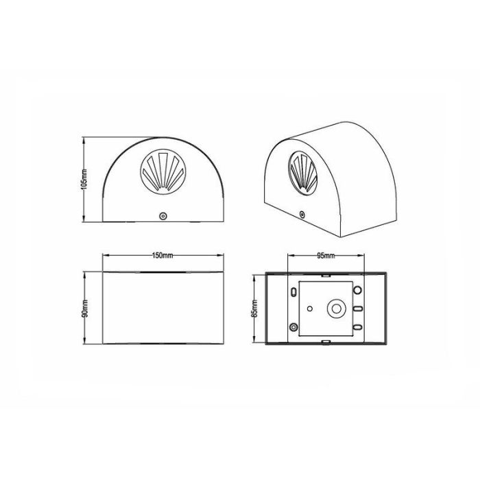 Luminaire extérieur design blanc, Sandkas, 2W, 3000K LED, IP44