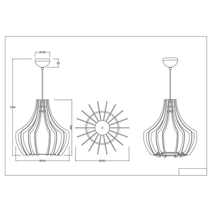 Suspension rustique bois, Valenthina