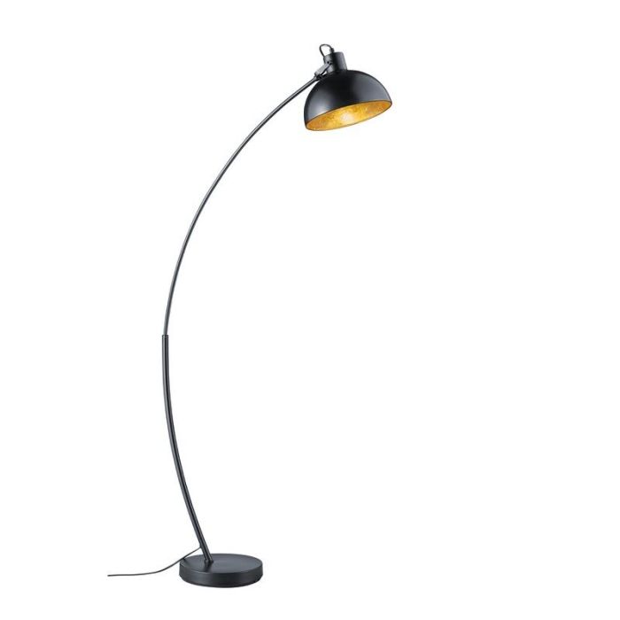 Lampadaire moderne noir, Fiore, avec interrupteur