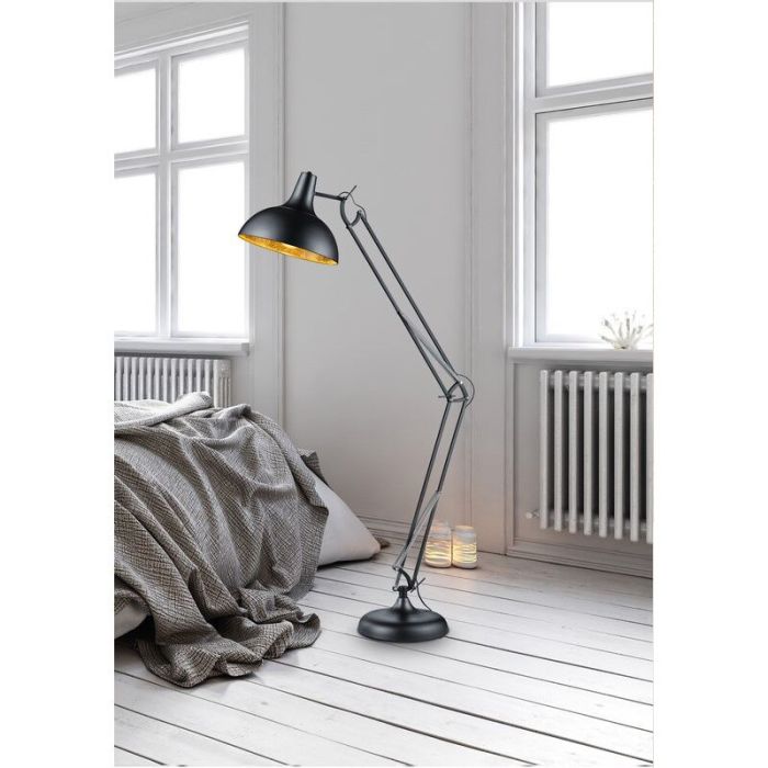 Lampadaire moderne noir, Benoit, avec interrupteur