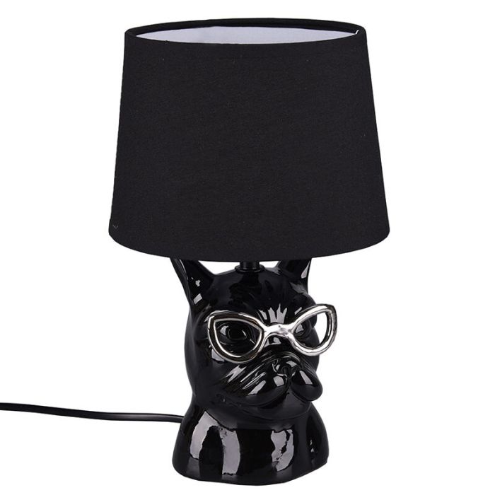 Lampe de table en céramique noire, Magda, avec interrupteur