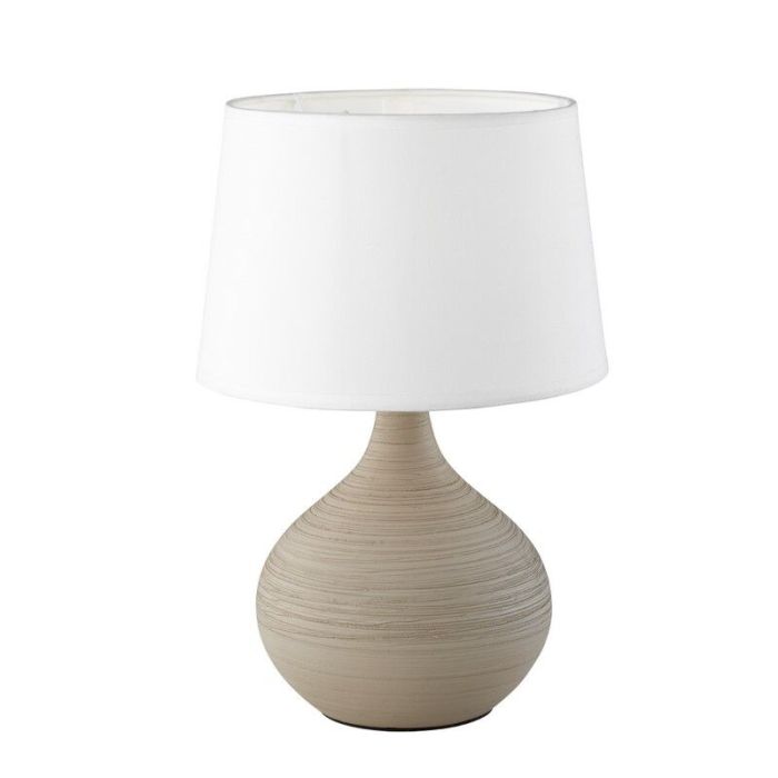 Lampe de table en céramique blanche, Yesha, avec interrupteur