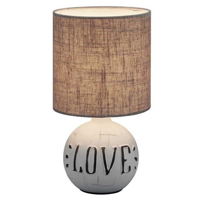 Lampe de table en céramique blanche, Mosh, avec interrupteur