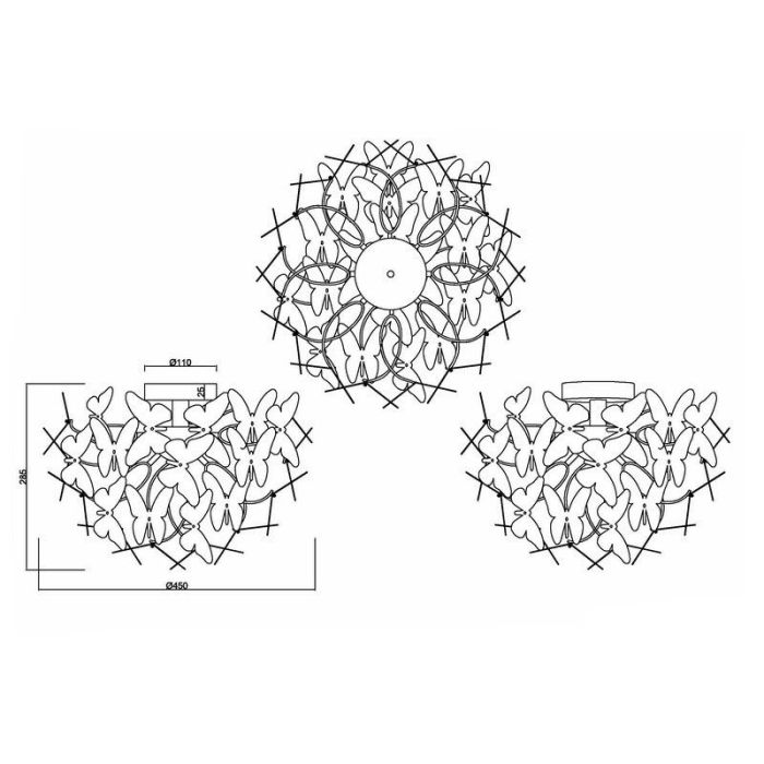 Plafonnier pour enfants design chromé, Gedser