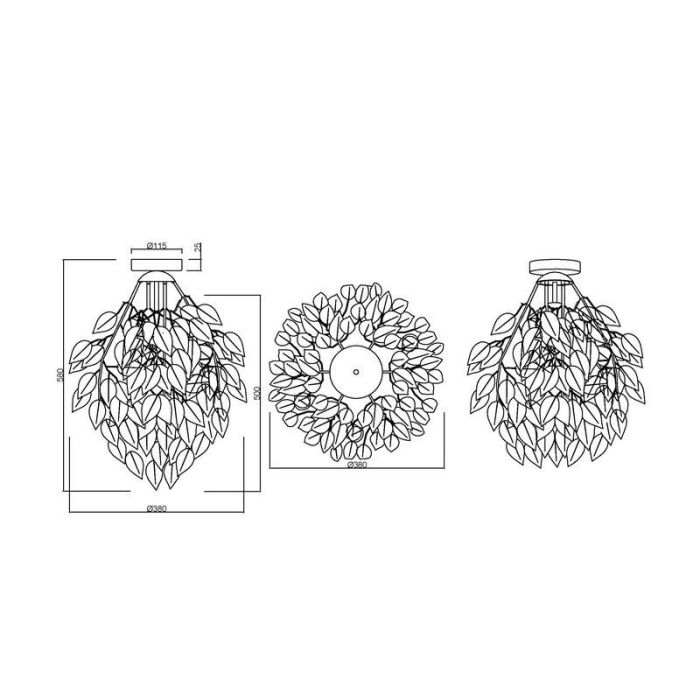 Lampe plafond rétro chromée, Urwa