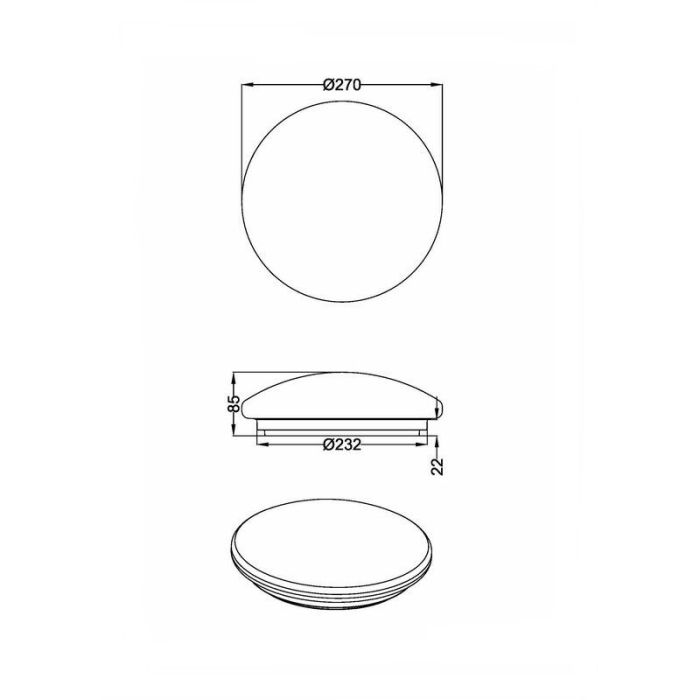 Lampe plafond en plastique blanche, Vanysia, 12W, 4000K LED, IP44