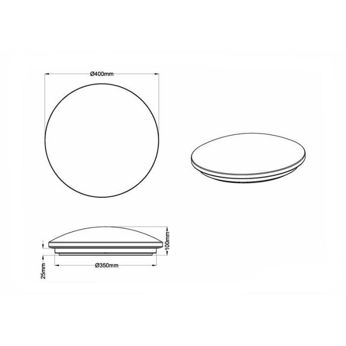 Lampe plafond en plastique blanche, Vanysia, 18W, 4000K LED, IP44