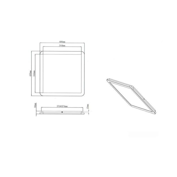 Lampe plafond moderne blanche, Gistrup, 24W, 3000K LED, IP44