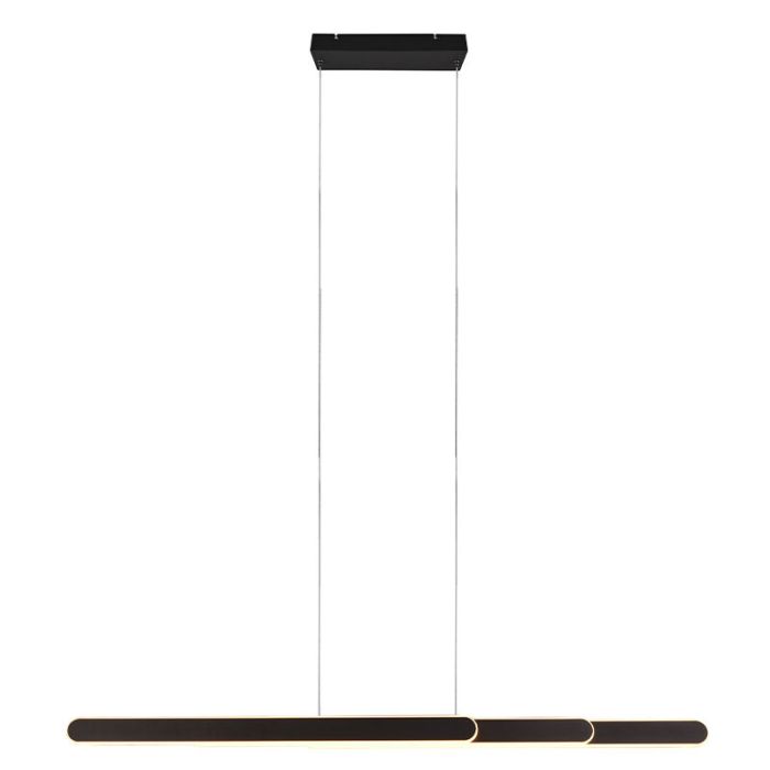 Suspension design noire, Dwayn, 48W, blanc chaud à froid réglable LED, avec variateur tactile