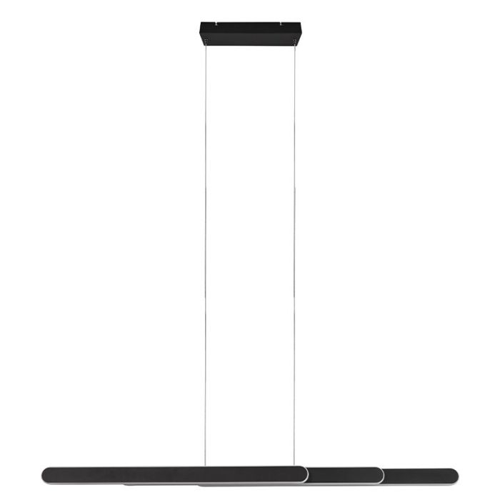Suspension design noire, Dwayn, 48W, blanc chaud à froid réglable LED, avec variateur tactile