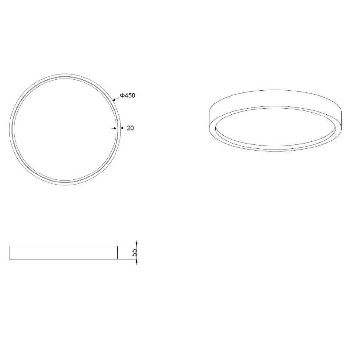 Lampe plafond moderne taupe, Destin, 29W, blanc chaud à froid réglable LED