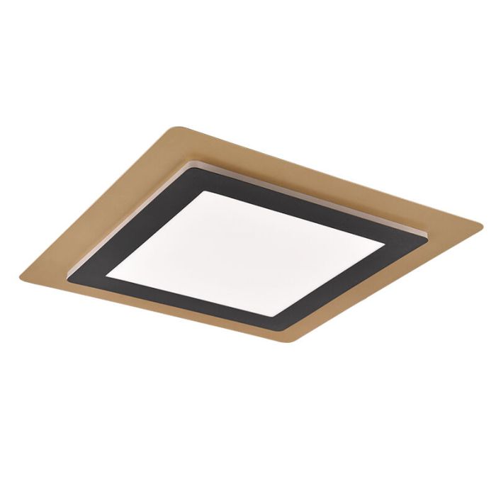 Lampe plafond moderne dorée, Frans, 46W, blanc chaud à froid réglable LED, avec télécommande
