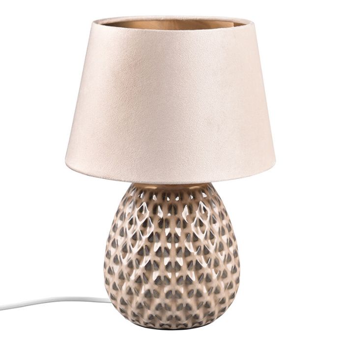 Lampe de table en céramique beige, Anderson, avec interrupteur