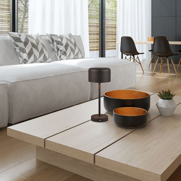 Lampe de table moderne noire, Dustin, 1,5W, 3000K LED, avec variateur tactile