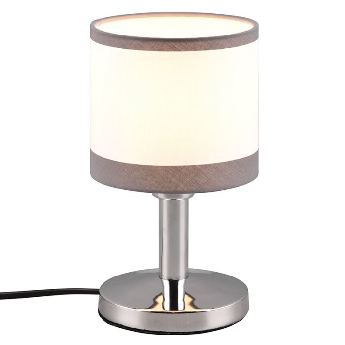 Lampe de table moderne blanche, Denley, avec interrupteur