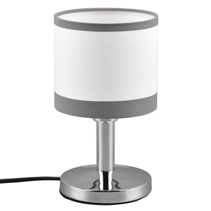 Lampe de table moderne blanche, Denley, avec interrupteur