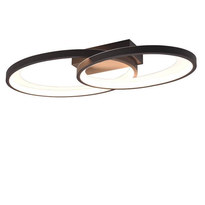 Lampe plafond moderne noire, Ersan, 25W, 3000K LED