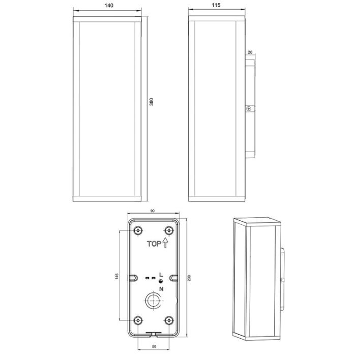 Luminaire extérieur industrielle anthracite, Sanna, IP44