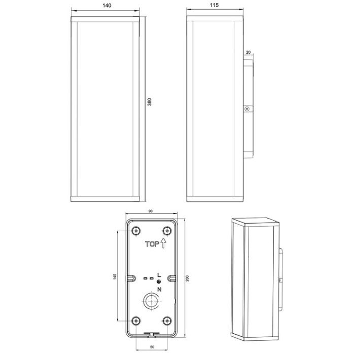 Luminaire extérieur industrielle grise, Sanna, IP44