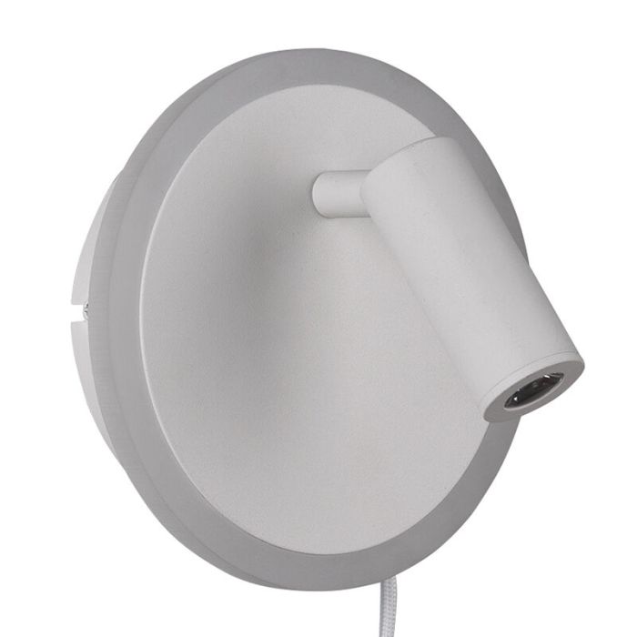 Applique murale moderne blanche, Sirias, 5W, 3000K LED, avec interrupteur