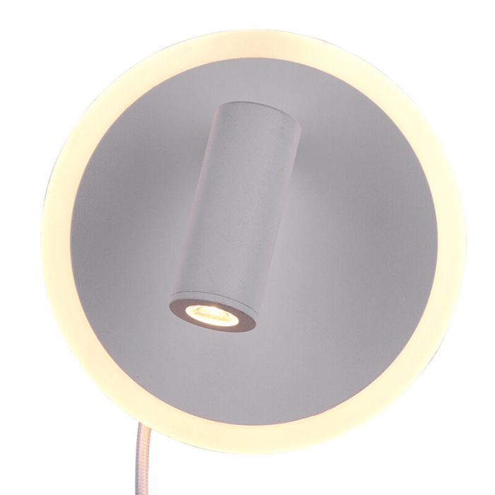 Applique murale moderne blanche, Sirias, 5W, 3000K LED, avec interrupteur